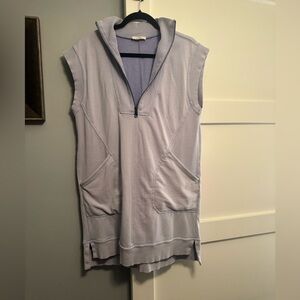 Sleeveless Periwinkle Women's Sweatshirt Mini Dress